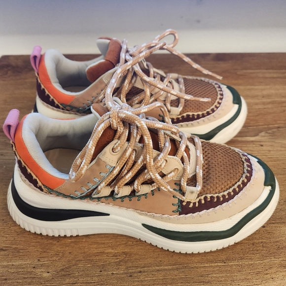 FARM Rio Shoes - FARM Rio Zigzag Platform Sneaker White Multi Colored Women Size 5
